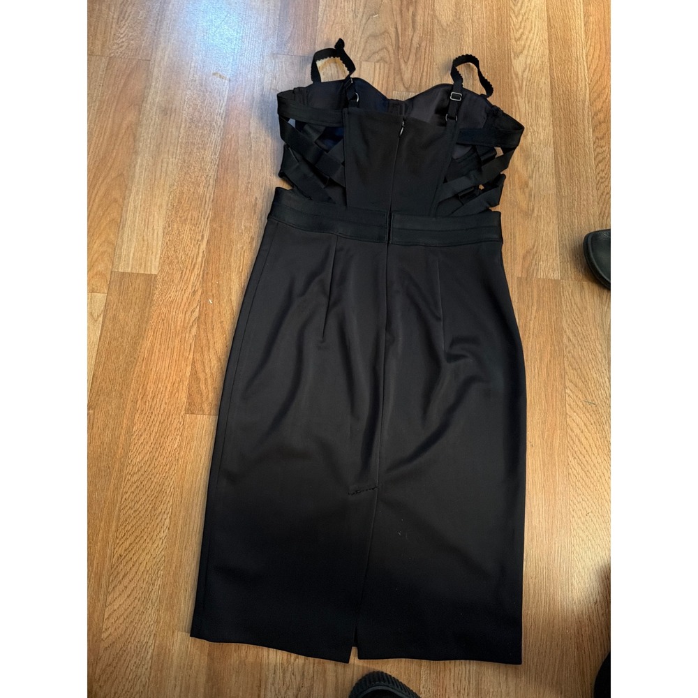 Guess by Marciano Black Bustier Cutout Bandage Midi Dress Bodycon Cocktail dress - Picture 2 of 3
